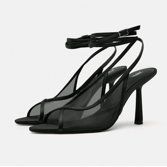 Zara Shoes - ZARA MESH HEELED SANDALS
